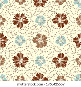 Seamless abstract pattern with the image of a flower ornament.
