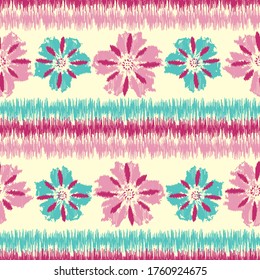 Seamless abstract pattern with the image of a flower ornament.
