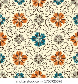 Seamless abstract pattern with the image of a flower ornament.
