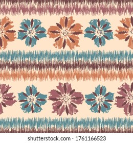 Seamless abstract pattern with the image of a flower ornament.
