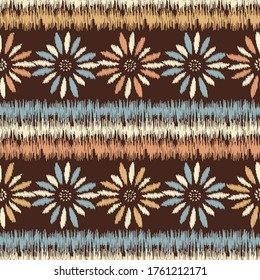 Seamless abstract pattern with the image of a flower ornament.
