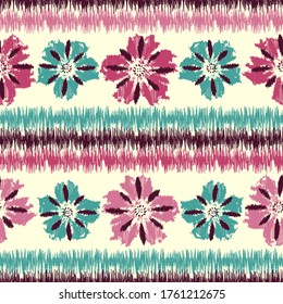 Seamless abstract pattern with the image of a flower ornament.
