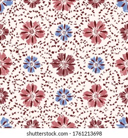 Seamless abstract pattern with the image of a flower ornament.
