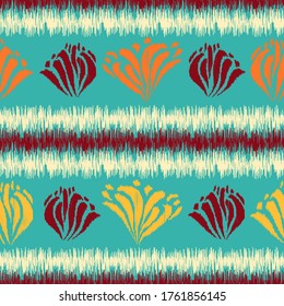Seamless abstract pattern with the image of a flower ornament.
