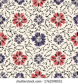 Seamless abstract pattern with the image of a flower ornament.
