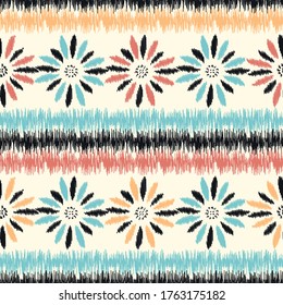 Seamless abstract pattern with the image of a flower ornament.
