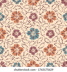Seamless abstract pattern with the image of a flower ornament.
