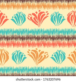 Seamless abstract pattern with the image of a flower ornament.
