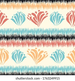 Seamless abstract pattern with the image of a flower ornament.
