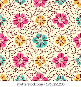 Seamless abstract pattern with the image of a flower ornament.
