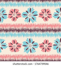 Seamless abstract pattern with the image of a flower ornament.
