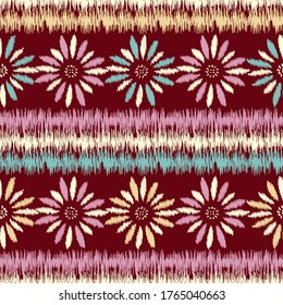 Seamless abstract pattern with the image of a flower ornament.
