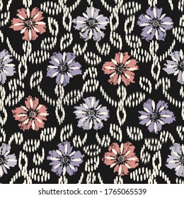 Seamless abstract pattern with the image of a flower ornament.
