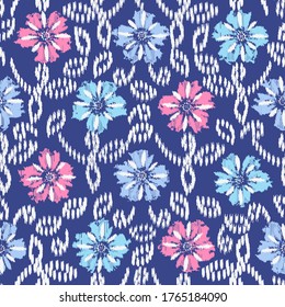 Seamless abstract pattern with the image of a flower ornament.
