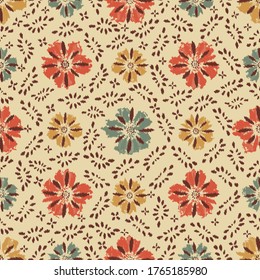 Seamless abstract pattern with the image of a flower ornament.

