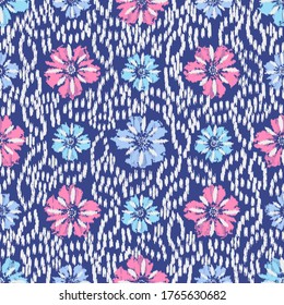 Seamless abstract pattern with the image of a flower ornament.
