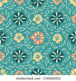 Seamless abstract pattern with the image of a flower ornament.
