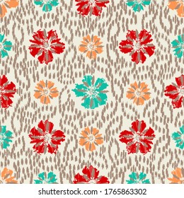 Seamless abstract pattern with the image of a flower ornament.
