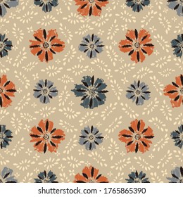 Seamless abstract pattern with the image of a flower ornament.
