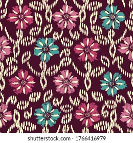 Seamless abstract pattern with the image of a flower ornament.
