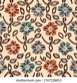 Seamless abstract pattern with the image of a flower ornament.
