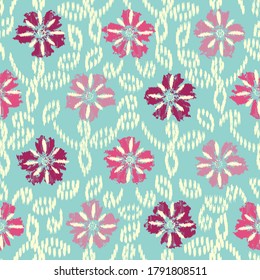 Seamless abstract pattern with the image of flowers
