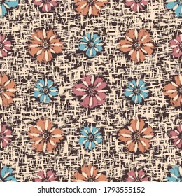 Seamless abstract pattern with the image of flowers
