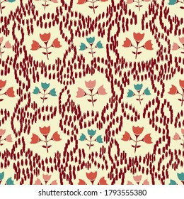 Seamless abstract pattern with the image of flowers
