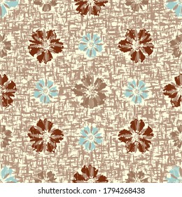 Seamless abstract pattern with the image of flowers
