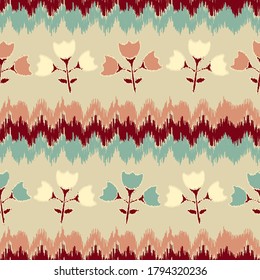 Seamless abstract pattern with the image of flowers
