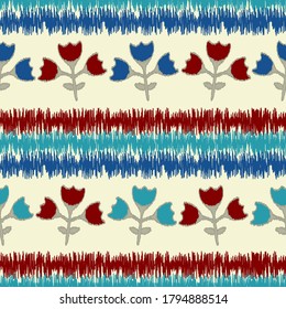 Seamless abstract pattern with the image of flowers
