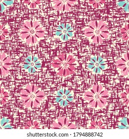 Seamless abstract pattern with the image of flowers
