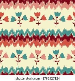 Seamless abstract pattern with the image of flowers
