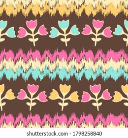 Seamless abstract pattern with the image of flowers
