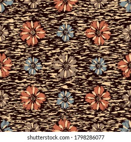 Seamless abstract pattern with the image of flowers
