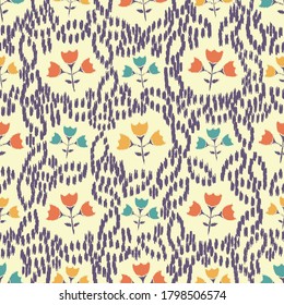 Seamless abstract pattern with the image of flowers
