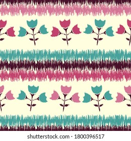 Seamless abstract pattern with the image of flowers
