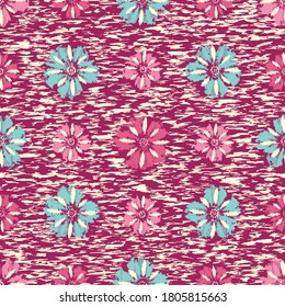 Seamless abstract pattern with the image of flowers
