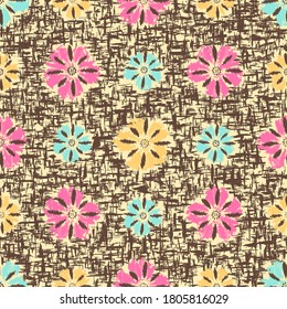 Seamless abstract pattern with the image of flowers
