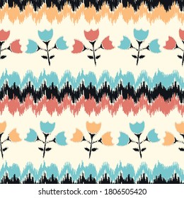 Seamless abstract pattern with the image of flowers
