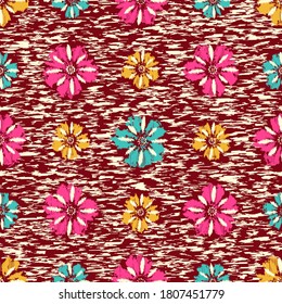 Seamless abstract pattern with the image of flowers

