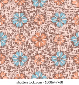 Seamless abstract pattern with the image of flowers
