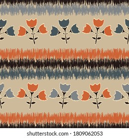 Seamless abstract pattern with the image of flowers
