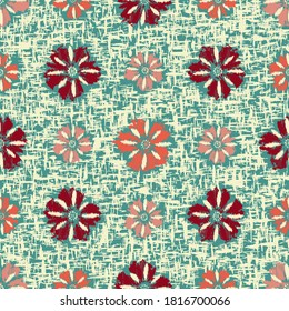 Seamless abstract pattern with the image of flowers
