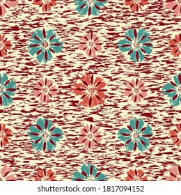 Seamless abstract pattern with the image of flowers
