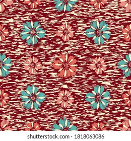 Seamless abstract pattern with the image of flowers
