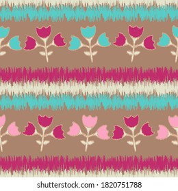 Seamless abstract pattern with the image of flowers
