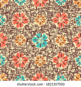 Seamless abstract pattern with the image of flowers
