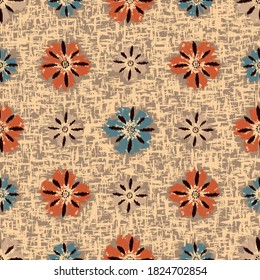 Seamless abstract pattern with the image of flowers
