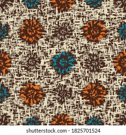 Seamless abstract pattern with the image of flowers

